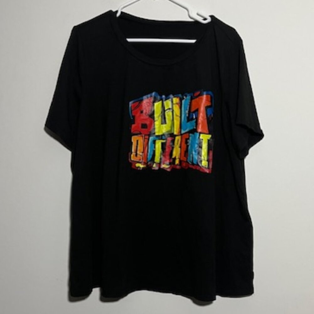 Built Different Graphic Black T-Shirt Size 2XL